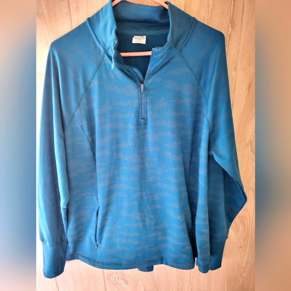 Zip Front Windbreaker By AVIA In Teal Green - Women's Size XXL